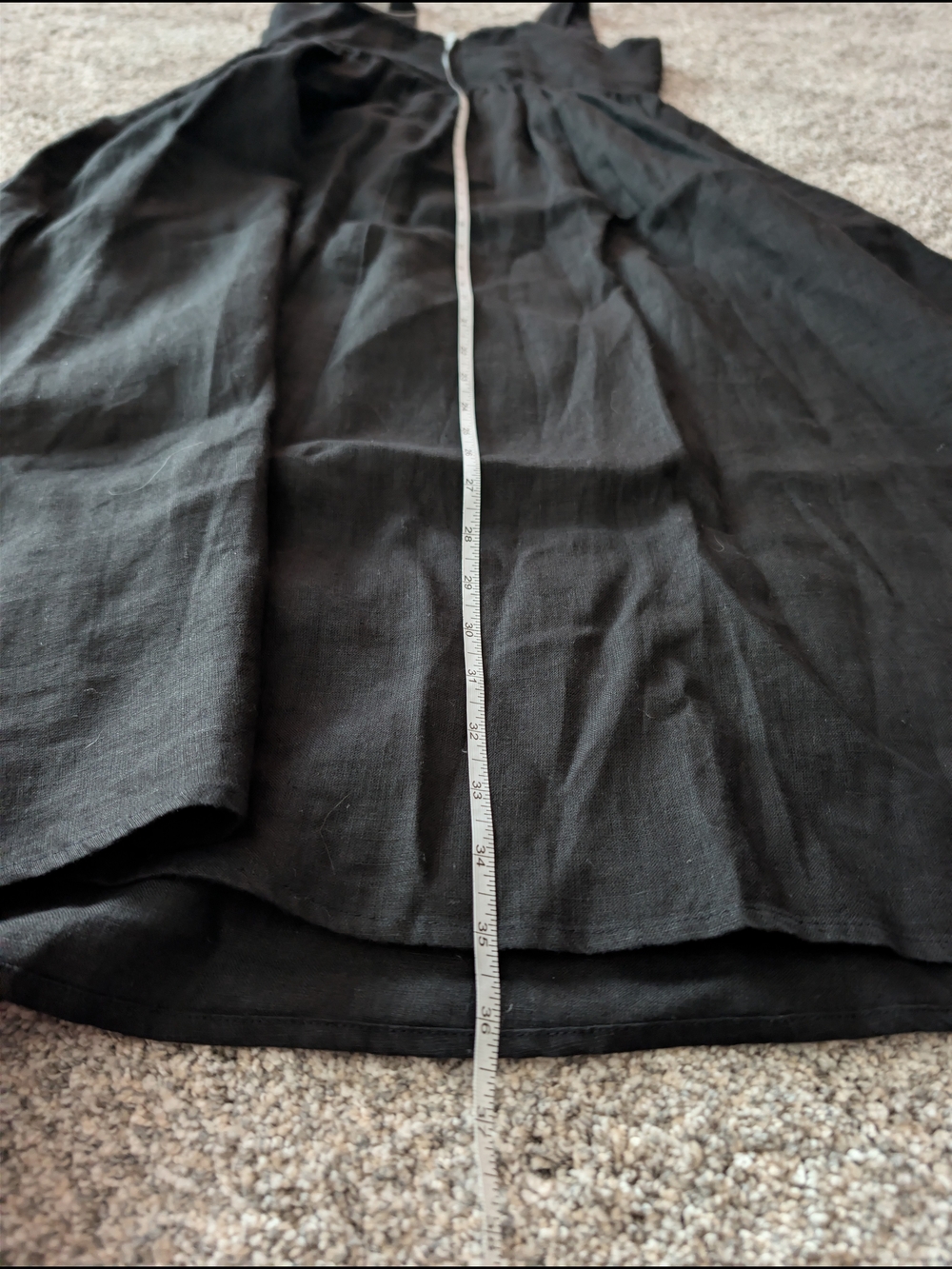 Quince 100% European Linen Fit & Flare Midi Dress Black NWT SMALL - Picture 3 of 7